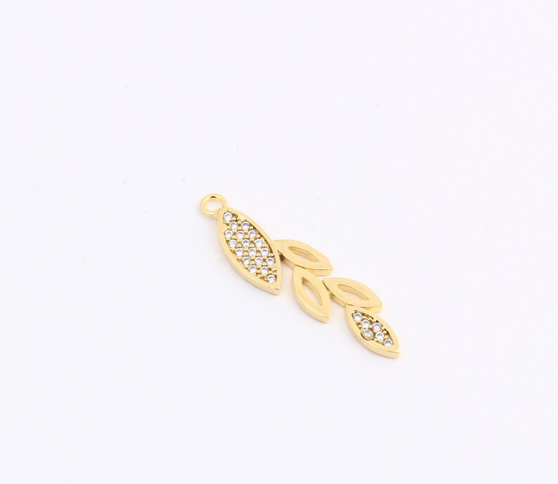 Gunmetal Micro Pave Leaf Necklace