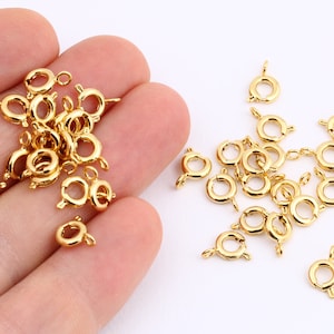 10 Pcs 24k Gold Plated Spring Clasp , Gold Plated Lobster , Bracelet End , Gold Plated ; Jewelry Making, 6 MM GLD-1199