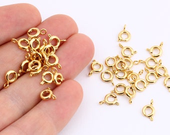 10 Pcs 24k Gold Plated Spring Clasp , Gold Plated Lobster , Bracelet End , Gold Plated ; Jewelry Making, 6 MM GLD-1199