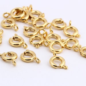 10 piezas de cierre de resorte chapado en oro de 24 k, langosta chapada en oro, extremo de pulsera, chapado en oro Fabricación de joyas, 6 MM GLD-1199 imagen 2