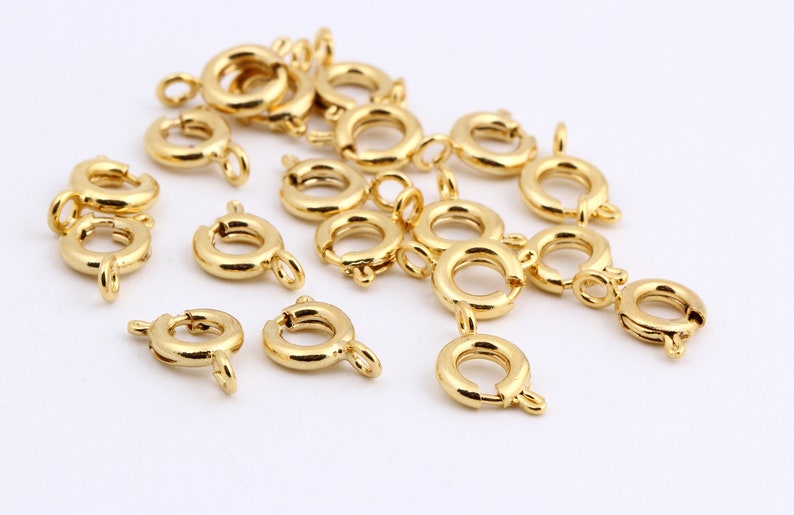 10 piezas de cierre de resorte chapado en oro de 24 k, langosta chapada en oro, extremo de pulsera, chapado en oro Fabricación de joyas, 6 MM GLD-1199 imagen 2