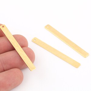 1 Stk. 5x50mm 24k glänzend vergoldeter Bar Anhänger, Namenskette, personalisierte Charms, Namensschild Bar, Gestempelte Halskette, Barschmuck, GLD-901