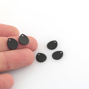 6 Pcs 8x10mm Black Plated Drop Charms ,Geometric Charm, Drop Necklace , Brass Drop Charms ,Black Plated Charms BLK-114
