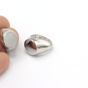 1 Pcs 17-18mm Silver Plated adjustable ring , wholesale rings, Signet Ring , Name Ring, Rings For Womens, Ring Settings, DSR-50