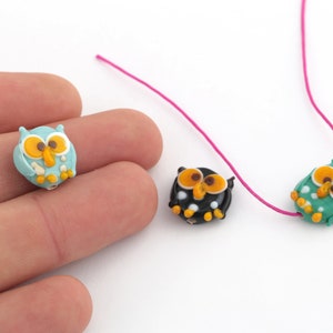 14x16mm Murano Glass Owl Charms, Hand Made Murano Glass Owl Beads, Murano Glass Findings, Tiny Murano Glass Charms, STN-124