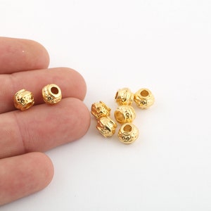 2 Pcs 9mm 24k Shiny Gold Plated Beads Connector, Spacer Beads, Jewelry Supplier, Jewelry Findings, Spacer Beads Connector, GLD-834
