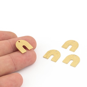 6 Pcs 15x15mm Raw Brass U Shape Charms, Raw Brass Textured Charms , Textured U Charms, Raw Brass Findings, Earring Charms DS-RW-619
