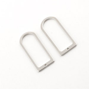 Anillos de forma D de 6 piezas, conectores de forma D de plata de 6 piezas, anillos (32x10 mm) SLVR-31 imagen 1