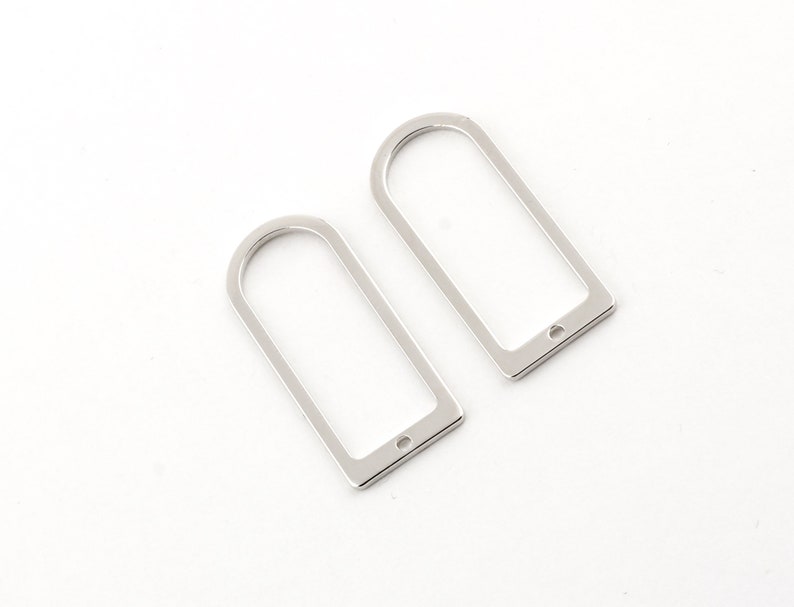 Anillos de forma D de 6 piezas, conectores de forma D de plata de 6 piezas, anillos (32x10 mm) SLVR-31 imagen 1