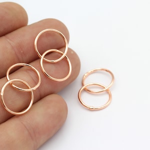 1 Pcs ring necklace ,Rose Gold Closed Ring , 15mm Rose Gold Plated Closed Ring, Circle Connector, Round Charm, RSGLD-226