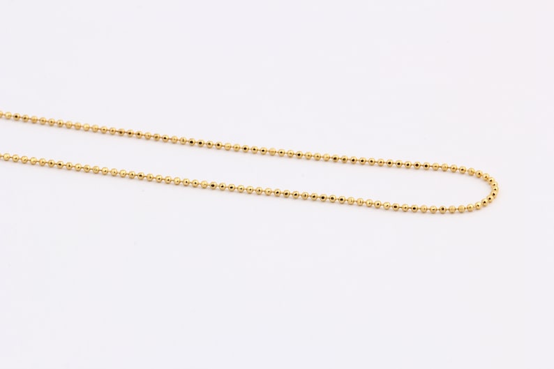 1mm Soldered Chains Da\u0131nty Necklace Chain16-17-18-20-22-25 24k Gold Plated Shiny Gold Plated Ball Chains Cable Chains Ball Chains