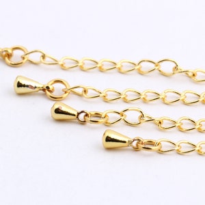 3 Pcs 24k Gold Plated Extender Chain , Jewelry Supply , Gold Plated Supply-GLD-22