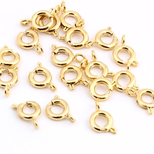 10 piezas de cierre de resorte chapado en oro de 24 k, langosta chapada en oro, extremo de pulsera, chapado en oro Fabricación de joyas, 6 MM GLD-1199 imagen 3