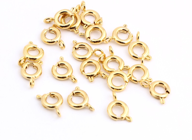 10 piezas de cierre de resorte chapado en oro de 24 k, langosta chapada en oro, extremo de pulsera, chapado en oro Fabricación de joyas, 6 MM GLD-1199 imagen 3