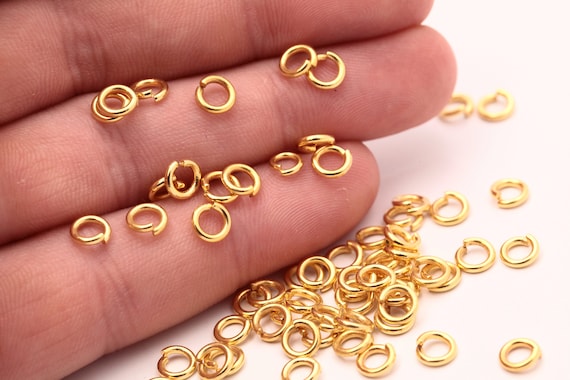 6mm 24 Kt Gold Plated Open Jump Rings 24Kt Gold Plated Jump Rings