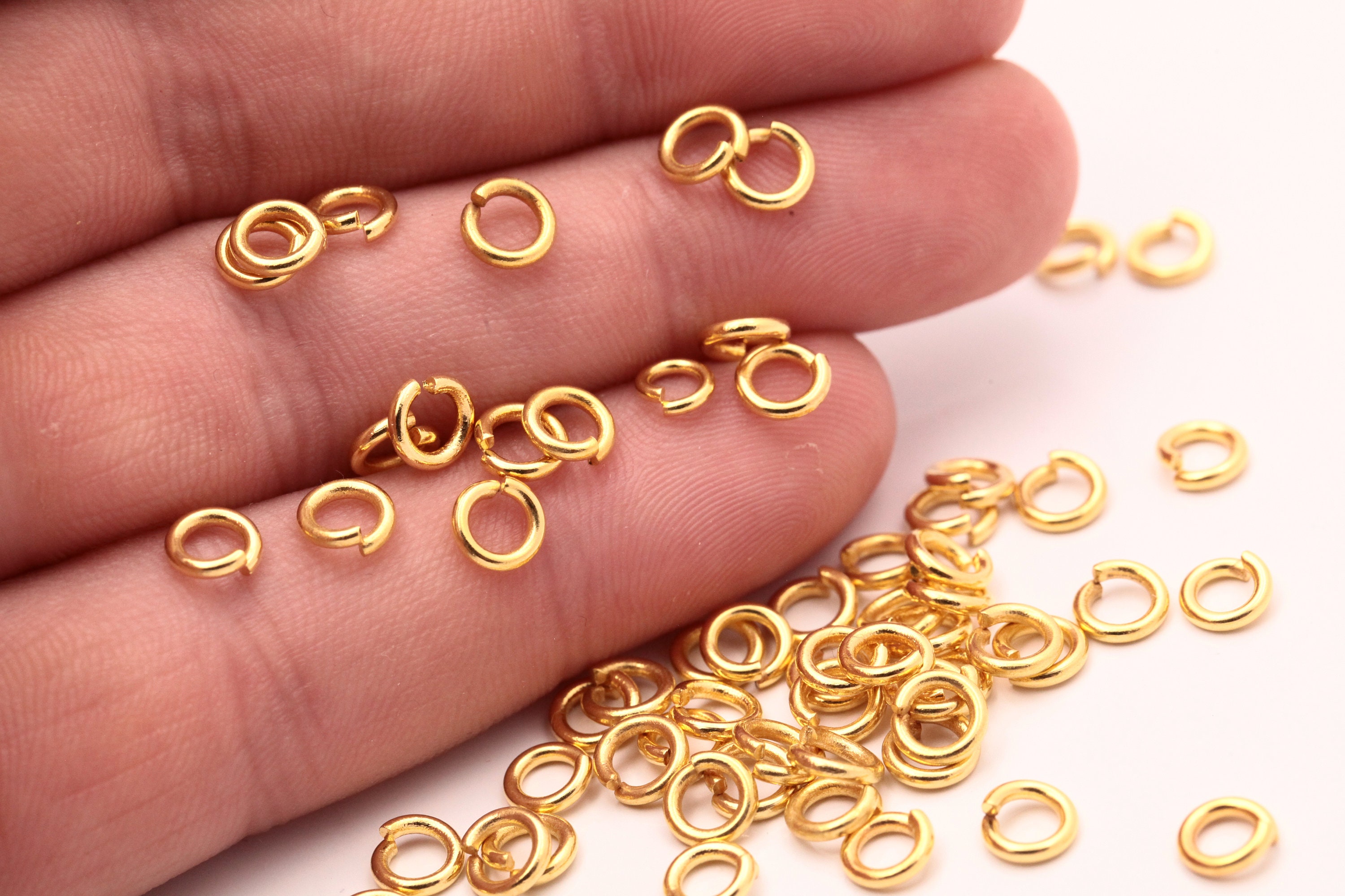 Jump Rings - 5mm Small Silver Plated Open Jump Rings, Brass - 200 pc set