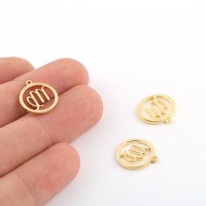 14x16mm 24k Shiny Gold Plated Zodiac Signs Charms , Virgo Charms, Gold Zodiac Charms, Horoscope Charms, Gold Plated Findings, GLD-945