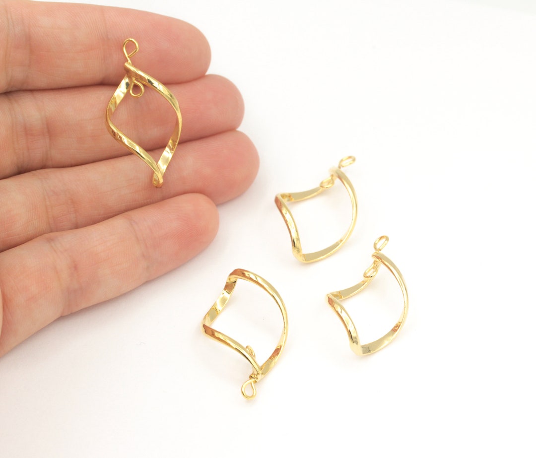 24k Shiny Gold Plated Twisted Pendant Gold Plated Twisted Etsy