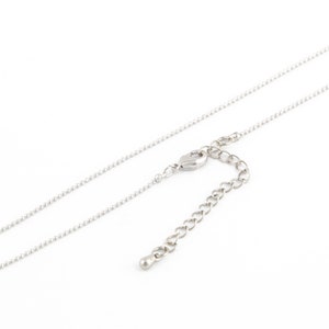 1 mm Daınty Necklace Chain, Rhodium Plated Ball Chains, Rhodium Soldered Chains, Cable Chains, Ball Chains, 18 &#39;&#39; + 5 cmm extender