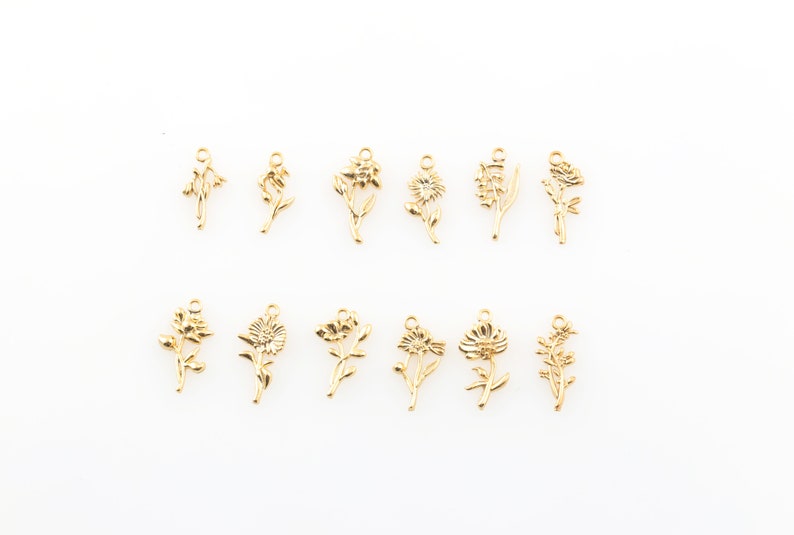 Gold Birth Flower Charm