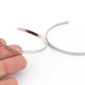 4x155mm Rhodium Plated Bangle, Hammered Cuff Bracelet, Hand Made Bracelet, Hammered Bracelet, Bracelet, Adjustable Bracelet / AS-75