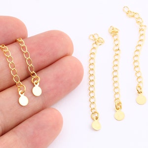 3 Pcs 24k Gold Plated Extender Chain , Jewelry Supply , Gold Plated Supply-GLD-30