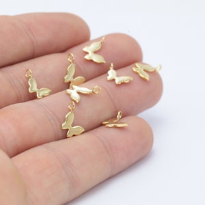 5 Pcs 24k Shiny Gold Plated Bird charm,  Necklace Charms , Gold Plated Pendant  (11x12mm)-GLD-359