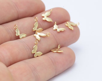 5 Pcs 24k Shiny Gold Plated Bird charm,  Necklace Charms , Gold Plated Pendant  (11x12mm)-GLD-359