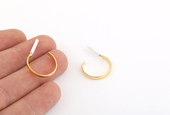 19mm 24k Shiny Gold Plated Earrings, Dangle Circle Earrings,hoop