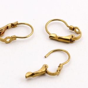 Leverback Earring Findings, Promotion 10 Pcs Raw Brass Leverback Earring Hooks ,Earring Hooks Findings , 11x16 mm EAR-111