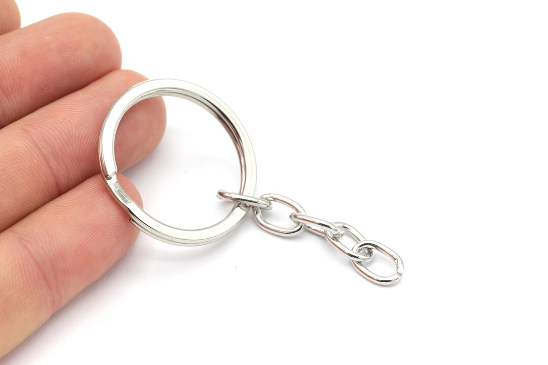 1 Pcs 30mm Silver Plated Key Chain, Chain Extension Keychain, Keychain