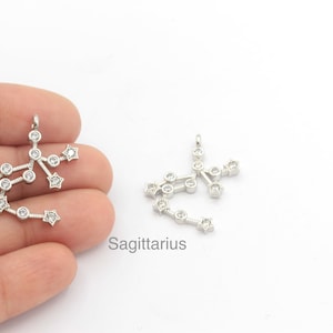 Silver Plated Zodiac Signs Charms , Astrology Charms, Sagittarius Silver Plated Zodiac Charms, Horoscope Charms, ( 23x27mm ) SLVR-245