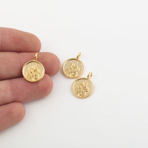 1 Pcs 14x19mm 24k Shiny Gold Plated Flame Charms, Fire Pendant, Element Charms, Flame Charms, Gold Plated Findings, GLD-1479