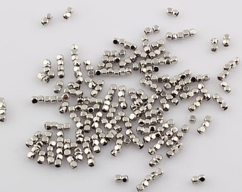 2mm 50 pcs   rhodium cube beads , rhodium beads , 2mm cube beads, spacer SLVR-14