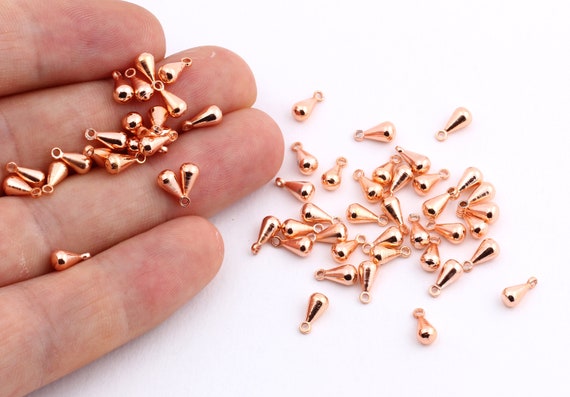40 Ciondoli A Goccia E Rotondi CHGCRAFT, Placcati Oro 18K, Con Perle Finto ABS, Foro 1.6mm