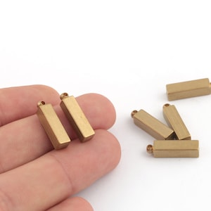 2 Pcs 5x20mm Raw Brass Bar,Bar Necklace, Bar Pendant, Personalized Charms, Nameplate Bar, Raw Brass Pendant ,DS-RW-588