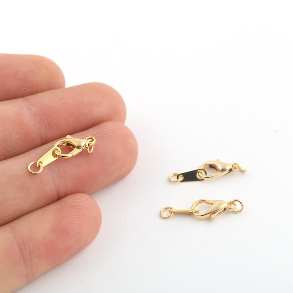5 Pcs Necklace finishing apparatus , 24k Shiny Gold Plated Necklace Findings , Necklace End , 12mm Clips , total ; 23mm GLD-1206