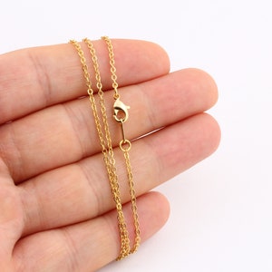 Dainty Necklace Chain-16"-17"-18"-20"-22"-25" 24k Gold Plated Shiny Gold Plated  Chains ,1,8x2mm Soldered Chains , Bar Chains , Brass Chain