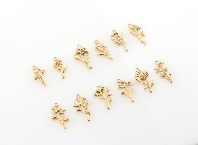 Gold Birth Flower Charm