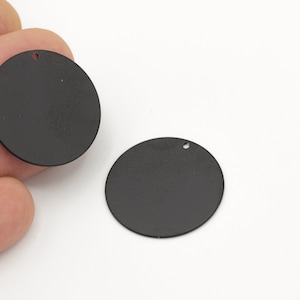 30mm Black Plated Disc, Round Coins, Flat Disc Charms, Stamping Blank,Black Plated Findings, Black Plated Round Charms, 1Pcs, BLK-92