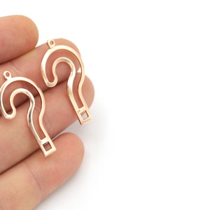 19x34mm Rose Gold Plated Question Mark, Earrings Findings, Question Mark necklace Pendant, Findings,  Brass, RSGLD-323