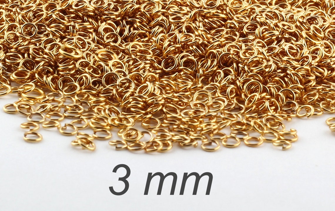 100 Pcs 3mm Jump Rings Tiny Jump Ring Connectors Gold Etsy