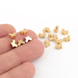 6 Pcs 5x7mm 24k Shiny Gold Plated Butterfly Charms, Butterfly Pendant, Butterfly Necklace,Mini Butterfly Charms ,Animal Charms, GLD-1158