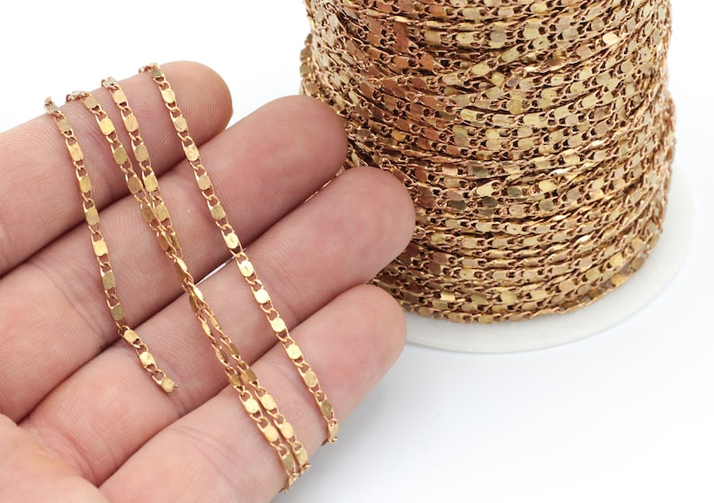 3.3 Feet Raw Brass Curb Chains, Soldered Chains, Bar Chains, Choker ...
