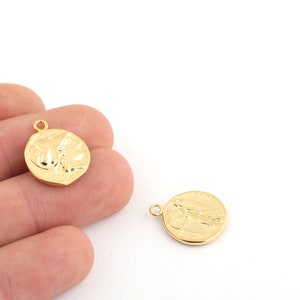 16x20mm 24k Shiny Gold Plated Greek Coins, Antique Greek Coins Medallion, Gold Charms, Necklace Findings,Antique Greek Coins Jewelry,GLD-858