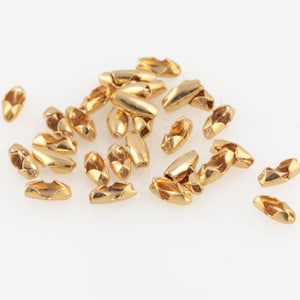 2.5x5mm Ball Chain Connector, 24k Gold Plated Tag Fastener Type Ball Chain, Gold Clasp for Connector ball chain Ball Chain Clasps GLD-1426