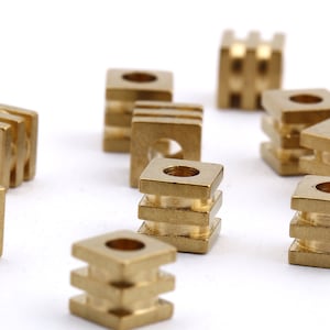 12 Pcs Raw Brass Cube Beads ,Tribal Beads , industrial cube beads, Solid Brass Cube , 6mm, DS-RW-175