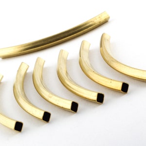 5x5x60mm Rohmessing Gebogene Röhren, Kettenrohre, Armbandrohre, Rohmessing-Fundstücke, quadratische gebogene Röhren, Röhrenperlen Spacer DS-RW-501