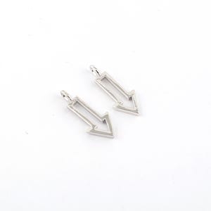 Rhodium-Plated Arrow Charm - Sleek Minimalist Pendant for DIY Necklaces, Bracelets, Earrings, and Crafting Projects 8x21mm SLVR-602