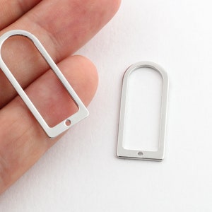 Anillos de forma D de 6 piezas, conectores de forma D de plata de 6 piezas, anillos (32x10 mm) SLVR-31 imagen 2
